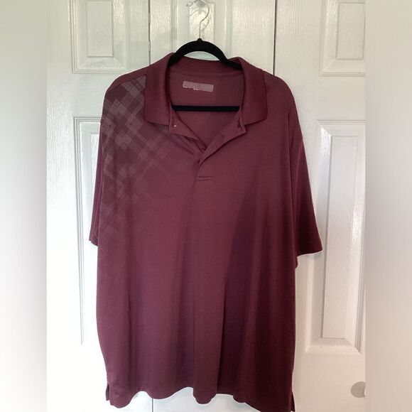 Roundtree & Yorke - Big & Tall Men’s - Performance Maroon & Gray Polo - 3XL - Picture 2 of 6
